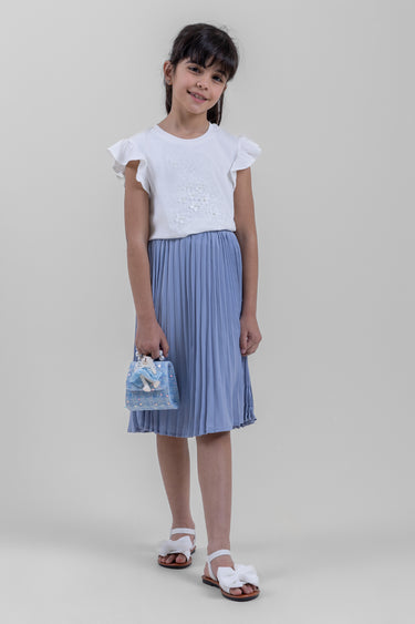 تنورة بنات بكسرات وخصر مطاطي