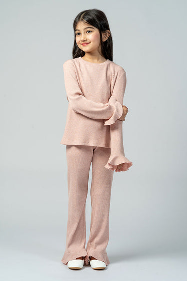 بنطلون أطفال مضلع بقصة واسعة