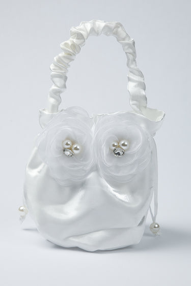 حقيبة صغيرة ساتان بحزام لؤلؤ