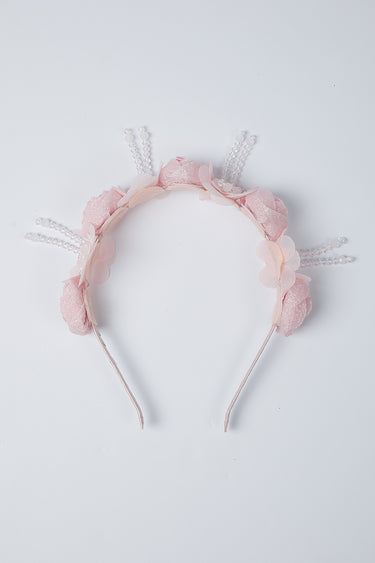 طوق شعر مزين بالورود