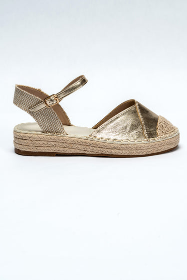 صندل إسبادريل بنعل مرتفع مع رباط كاحل