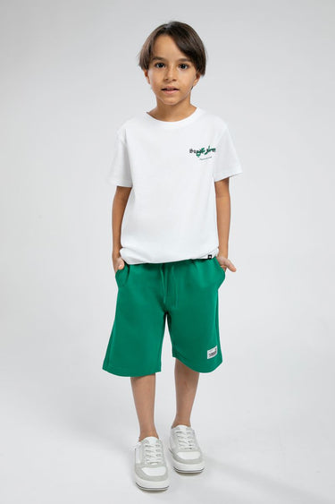 Kids Unisex Shorts With Saudi Patch Detail