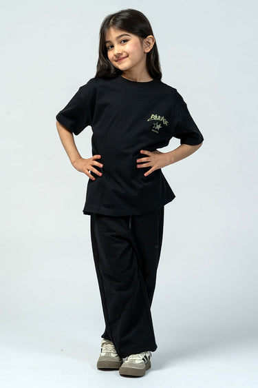 بنطلون أطفال بقصة مريحة ورباط خصر