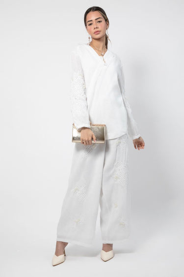 Flowy Women Pants With Embroidery
