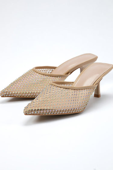 Classic Women Heeled Shoes With Rhinestones
