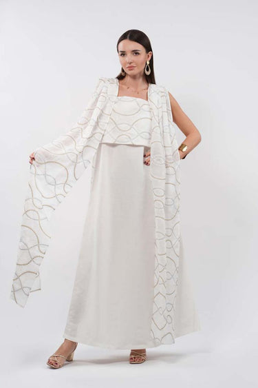 فستان نسائي ماكسي بنسيج مطرز